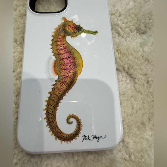 Nick Mayer White iPhone Pink Seahorse Phone Case Size iPhone 14 - Picture 4 of 11